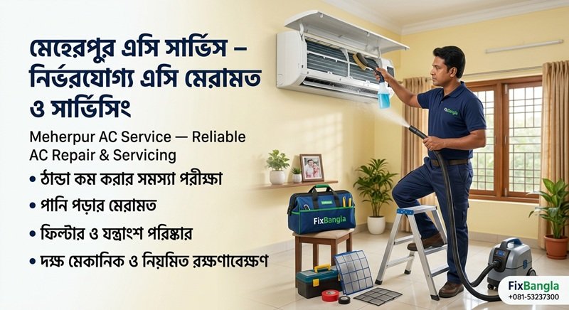 মেহেরপুর এসি সার্ভিস নির্ভরযোগ্য এসি মেরামত ও সার্ভিসিং